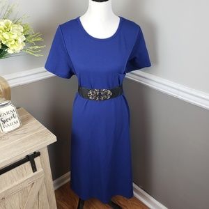 Lularoe ROYAL NAVY Blue Quilted Carly 2XL Dress